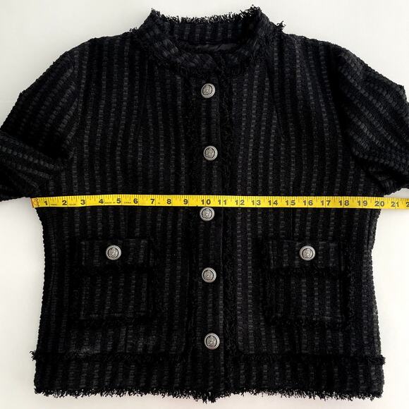 SAND Copenhagen Chili Tweed Jacket Size 38 Black Fringe - Picture 14 of 16